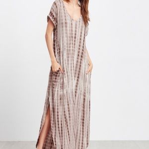 Brown tie dye t shirt dress